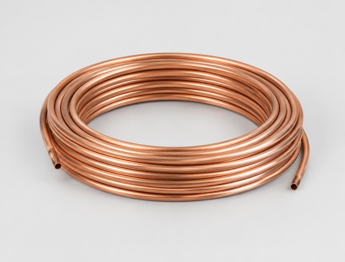 Coil of copper refrigeration tubing