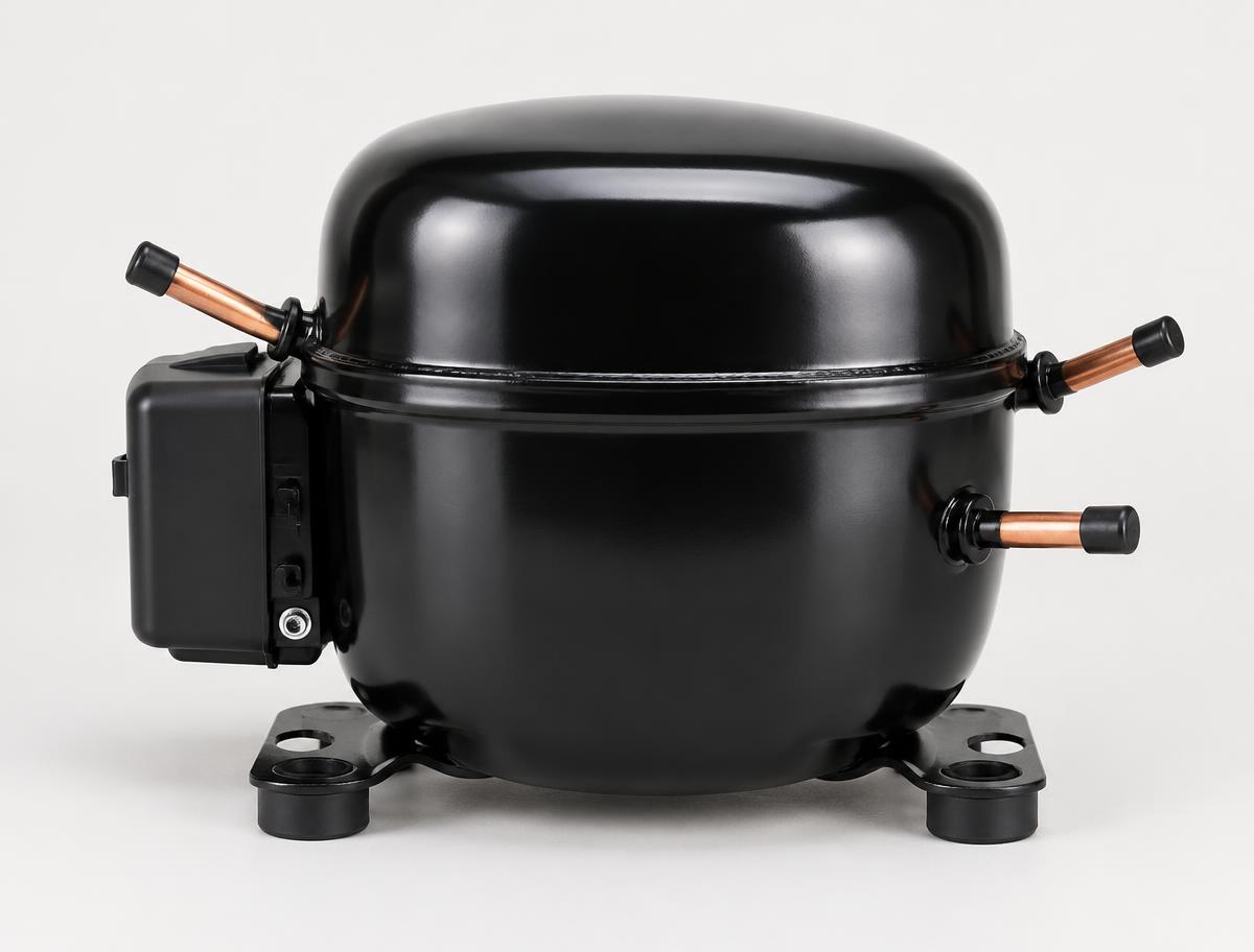 Refrigeration compressor with copper pipe connections